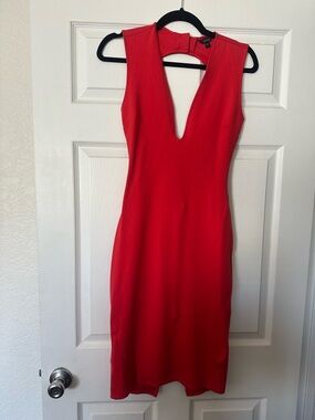 Guess Jules Red Backless Midi Dress